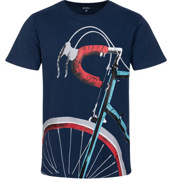 T-Shirt Koszulka Męska Granatowa M Bawełna Z Rowerem Sportowa Endo - Endo