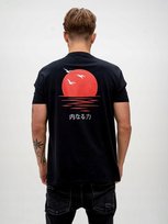 T-Shirt Koszulka Męska Krótki Rękaw Mystars Japan Zachód Słońca Czarna M inna (Inny)