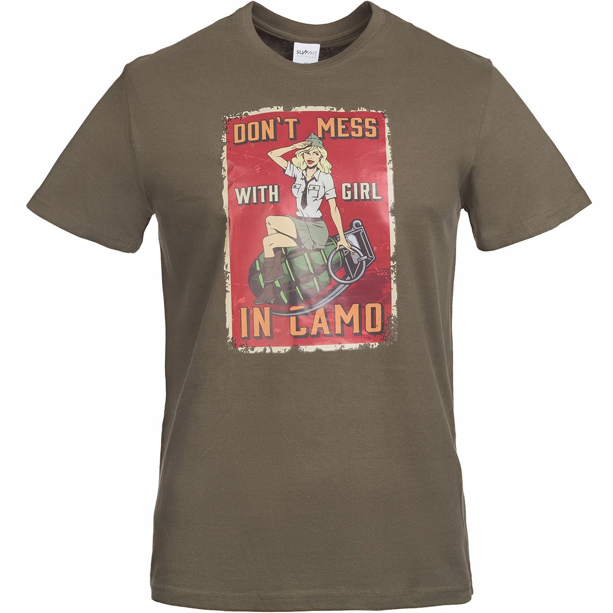T-Shirt Koszulka Męska Summit Don't Mess With Girl in Camo Olive M ...