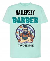 T-Shirt Koszulka Najlepszy Barber Twoje Imię r.XL