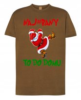 T-Shirt Koszulka Śmieszna Świąteczna Mikołaj Naj#bany To do domu r.XS