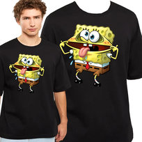 T-Shirt KOSZULKA SPONGEBOB KANCIASTOPORTY PREZENT JAKOŚĆ XL 0614 CZARNA JHK