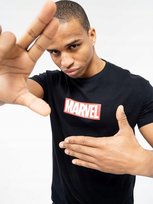 T-Shirt Koszulka Z Krótkim Rękawkiem Męska Marvel Comics Logo Czarna L Marvel