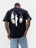 T-Shirt Luźna Koszulka Oversize Bawełniana Męska Czarna Mystars Anioł M inna (Inny)