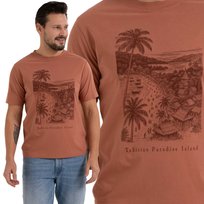 T-SHIRT MĘSKI BAWEŁNIANY Z NADRUKIEM KLASYCZNY WYGODNY MORAJ M RED