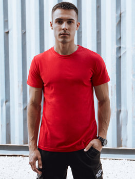 T-shirt męski bez nadruku czerwony Dstreet RX5600-L - Inna marka