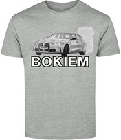 T-Shirt Męski Bmw M3 Bokiem Drift Motoryzacyjna Koszulka Szara R-S A25 DonWitold