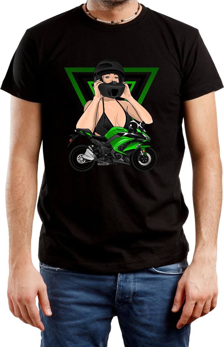 T-Shirt Męski Kawasaki Ninja Ścigacz Motocykle Koszulka