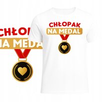 T-Shirt Męski Koszulka Nadruk Chłopak Na Medal Hit Prezent Dla Chłopaka M