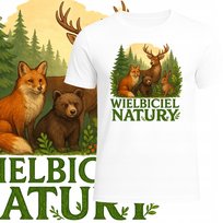 T-Shirt Męski Koszulka Nadruk Natura Zwierzęta Las Przyroda Prezent S