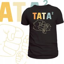 T-Shirt Męski Koszulka Nadruk Tata Do Kwadratu Prezent Na Dzień Ojca L Szumila