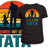 T-Shirt Męski Koszulka Nadruk Tata Legenda Mit Prezent Na Dzień Ojca S Szumila