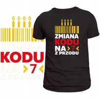 T-Shirt Męski Koszulka Nadruk Zmiana Kodu Na 7 Z Przodu Prezent 70 Lat S