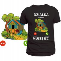 T-Shirt Męski Koszulka Śmieszny Nadruk Działka Dzwoni Muszę Iść Prezent Xxl Szumila