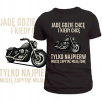 T-Shirt Męski Koszulka Super Nadruk Moto Mąż Żona Zabawny Tekst Prezent L Szumila