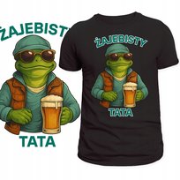 T-SHIRT MĘSKI KOSZULKA ZABAWNY NADRUK ŻAJEBISTY TATA PREZENT DZIEŃ OJCA L Szumila