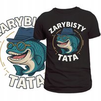 T-Shirt Męski Koszulka Zabawny Nadruk Zarybisty Tata Prezent Dzień Ojca L Szumila