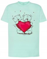 T-Shirt męski nadruk Misie Miłość r.S