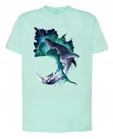 T-Shirt męski nadruk Wieloryb Waleń r.S