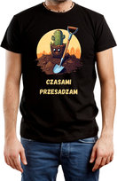 T-Shirt Męski Prezent Działkowiec Działka Ogród Koszulka Czarna R-M A395 DonWitold