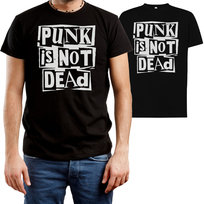 T-Shirt Męski Punk Rock Punk Is Not Dead Retro Koszulka Czarna R-L A123 DonWitold