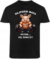 T-Shirt Męski Treningowa Prezent Na Siłownię Koszulka Czarna R-M A394 DonWitold