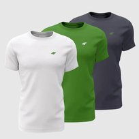 T-shirt męski (ZESTAW KOSZULEK 3 SZT.) 4F 4FWSS26TTSHM4216-90S MULTICOLOR XXL 4F
