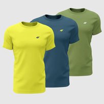 T-shirt męski (ZESTAW KOSZULEK 3 SZT.) 4F 4FWSS26TTSHM4217-90S MULTICOLOR XXL 4F