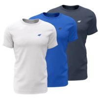 T-shirt męski (ZESTAW KOSZULEK 3 SZT.) 4F 4FWSS26TTSHM4479-90S MULTICOLOR XL 4F