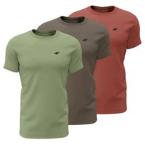 T-shirt męski (ZESTAW KOSZULEK 3 SZT.) 4F 4FWSS26TTSHM4480-90S MULTICOLOR 4XL 4F