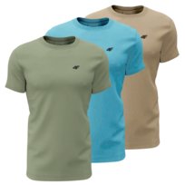 T-shirt męski (ZESTAW KOSZULEK 3 SZT.) 4F 4FWSS26TTSHM4481-90S MULTICOLOR L 4F