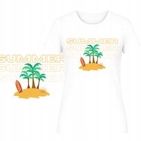 T-Shirt Na Lato Damski Koszulka Super Nadruk Hit Summer Wakacje Plaża Xxl