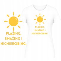 T-Shirt Na Lato Damski Koszulka Super Zabawny Nadruk Plaża Na Wakacje Xxl