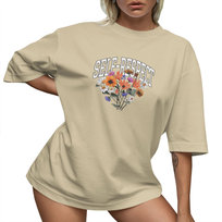 T-Shirt Oversize Luźna Koszulka Kwiaty Basic Xxxl Sukienka Jakość PolskaKoszulka