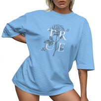 T-Shirt Oversize Luźna Koszulka Róża Basic Xxl Sukienka Jakość PolskaKoszulka