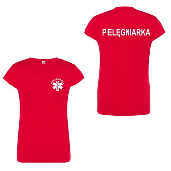 T-shirt - pielegniarka koszulka medyczna damska czerwona S - M&C