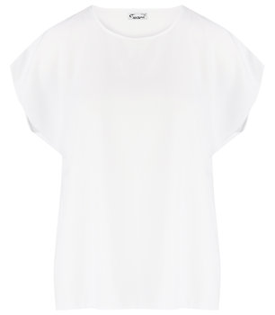 T-shirt pudełkowy bluzka damska bez szwów basic SARA-44 - Agrafka