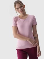 T-shirt slim gładki damski 4F 4FWMM00TTSHF1845-56S Różowy 4F