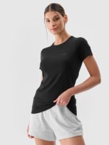 T-shirt slim gładki damski 4F 4FWMM00TTSHF2255-20S Czarny 4F