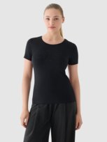 T-shirt slim z nadrukiem damski 4F 4FWMM00TTSHF1846-20S Czarny 4F