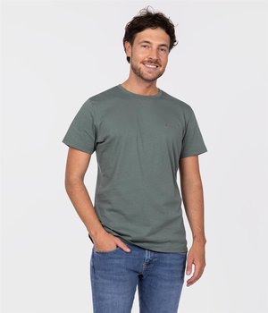 T-shirt z małym haftowanym logo OBUTCH 0875 DARK FOREST-XXL - Lee Cooper