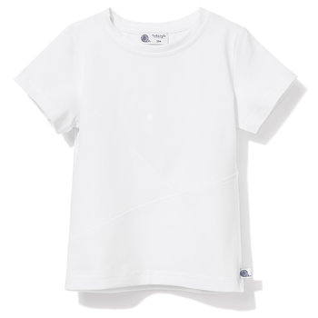 T-shirt z przeszyciami biały 140 - TuSzyte