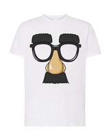 T-Shirt zabawny nadruk nos okulary r.XS