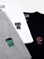 T-Shirt Zestaw 3 Koszulki Męskie Czarna Biała Szara Deadpool Hulk Marvel S Marvel