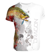 T-Shirty Dragon Pstrąg Biało-Czerwone M DRAGON