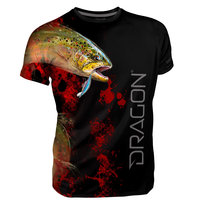 T-Shirty Dragon Pstrąg Czarno-Czerwone Xxxl DRAGON