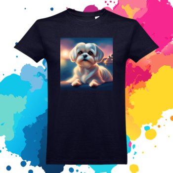 T-shitr koszulka uniwersalna z nadrukiem pies maltańczyk rasa rozmiar L - Inna marka