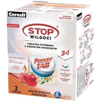Tabletki do pochłaniacza wilgoci CERESIT Stop Wilgoci, 2 szt - owocowy zapach łazienka 300g wymienne wkłady przeciw wilgoci pleśni