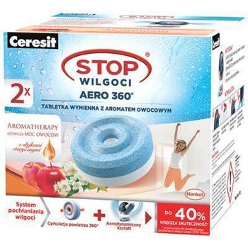 Tabletki wymienne z aromatem owocowym do pochłaniaczy wilgoci CERESIT Stop wilgoci Aero 360°, 2 szt. - Henkel
