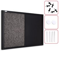 Tablica COMBI suchościeralna magnetyczna filcowa 60x40 cm rama drewniana lakierowana czarna
